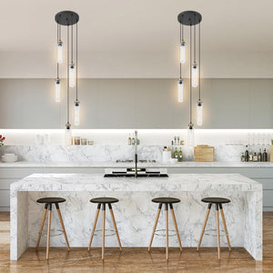 5-light hallway light black pendant light glass,metal hanging light