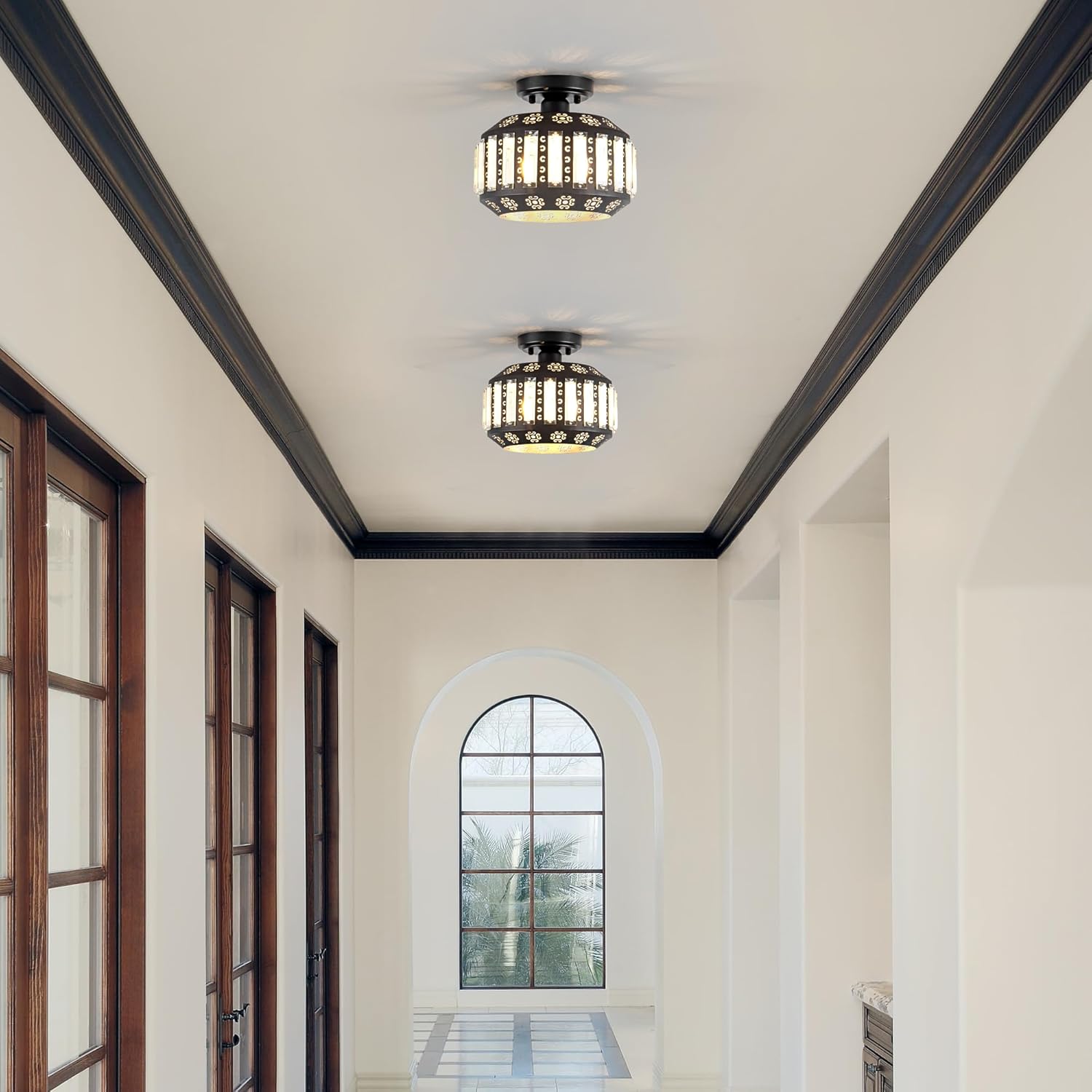 1 light entryway light black hallway light metal ceiling light