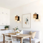 Bohemian bathroom light rattan wall light hemp rope,metal fixtures light