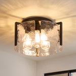 3 bulb ceiling light black kitchen light glass, iron, metal entryway light