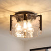 3 bulb ceiling light black kitchen light glass, iron, metal entryway light