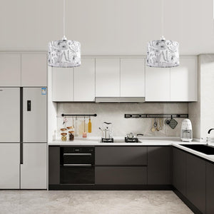 2 pack pendant light white & black hanging light metal bedroom light
