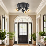3-light track light black spotlight aluminum ceiling light