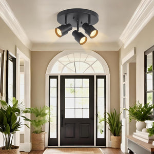 3-light track light black spotlight aluminum ceiling light