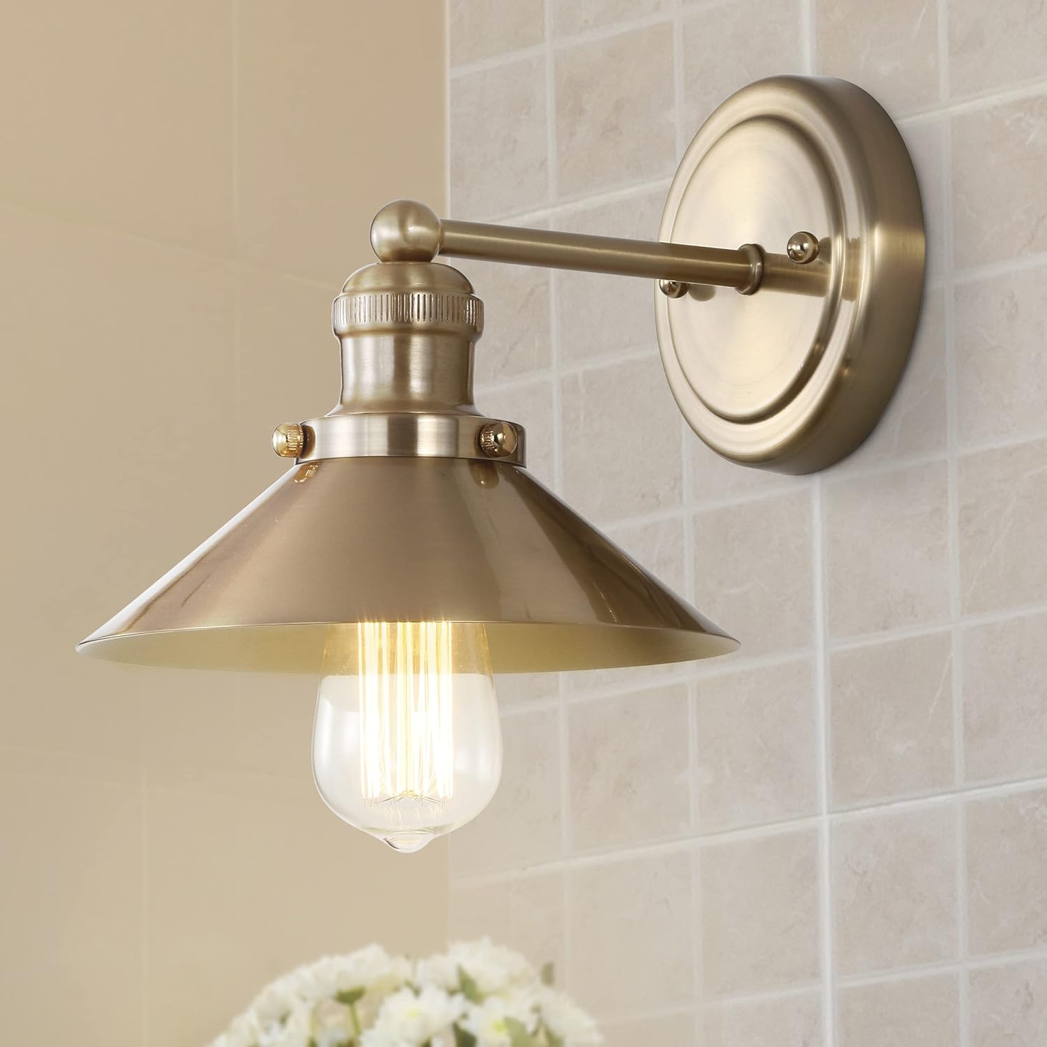 1-light vanity light brass gold hallway light metal bathroom light