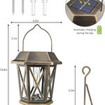 Led 2 pack wall light bronze solar powered light glass, metal garden light