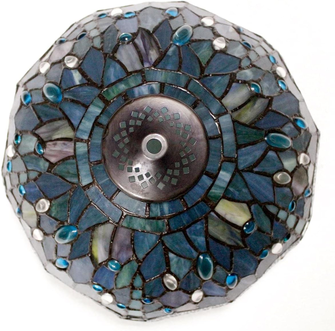 12 inch ceiling light sea blue mount lamp glass,iron bedroom light