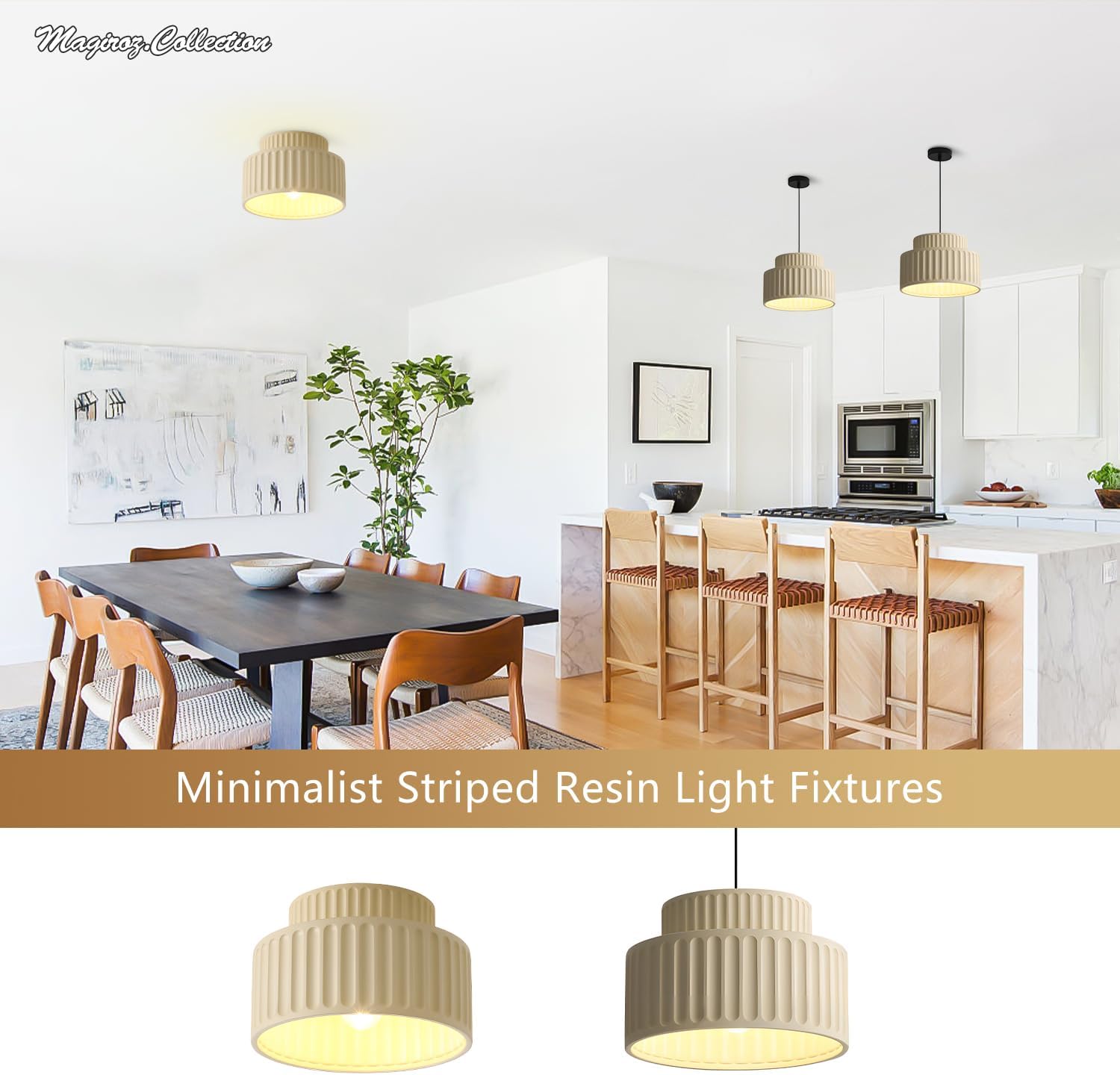 1-light pendant lights cream yellow kitchen island light resin, metal hanging lights