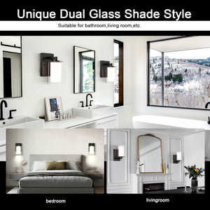 2 modern wall light black vanity lights glass bathroom light