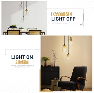 3-light pendant light black & gold hanging lamp glass, metal corridor light