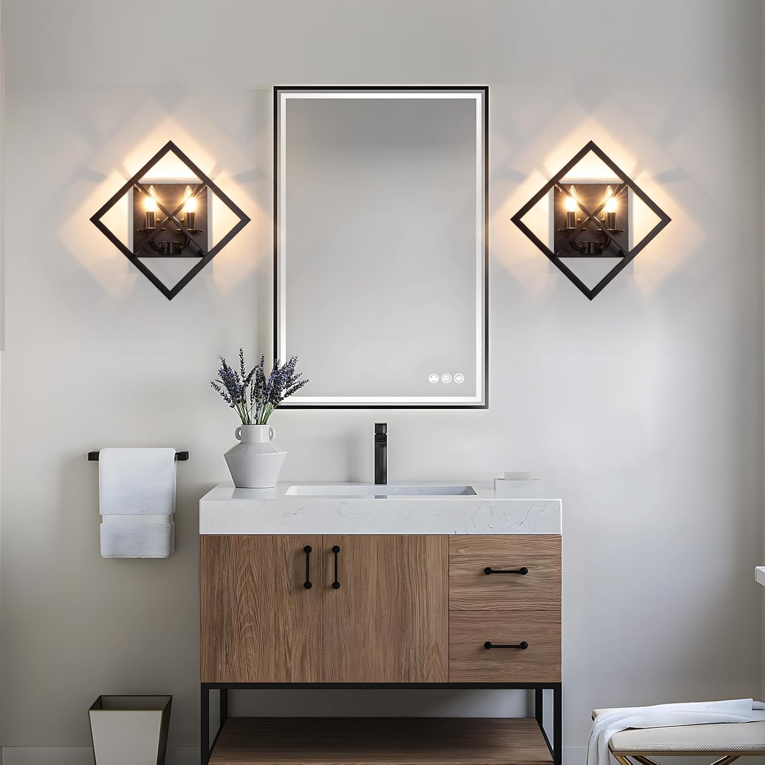 2-light wall light black stairwell light iron hallway light