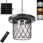 Led solar lights black pendant lamp ‎plastic, metal Patio light