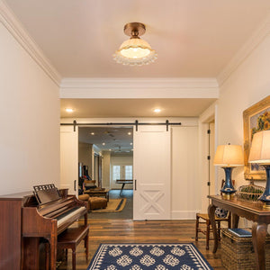 1 light ceiling light brass, glass fixture light metal ‎living room light