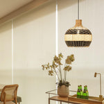 Kitchen rattan pendant light wicker chandelier lamp woven hanging light