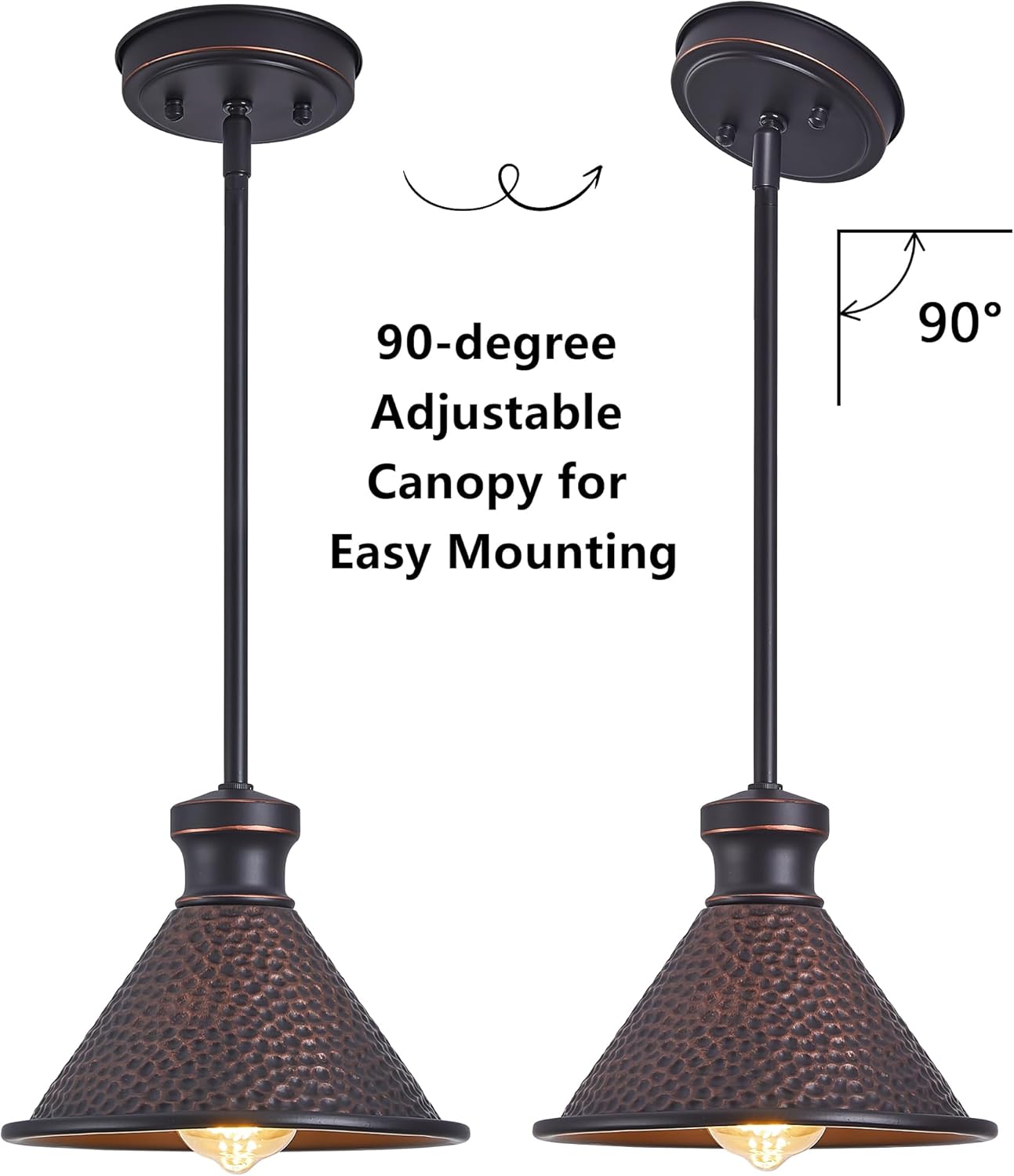 58”Hight adjustable hanging light aluminum metal kitchen light oil-rubbed bronze pendant light