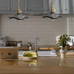 Farmhouse chandelier light gray pendant light brass, glass & copper bedroom light