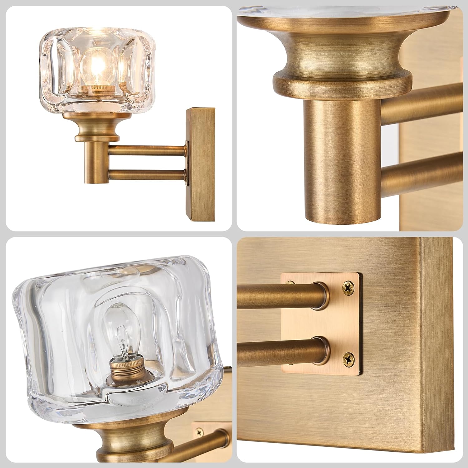 Antique vanity light brass bathroom light metal wall light