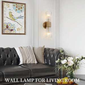 2-light vanitys light gold mounted light glass, metal wall light