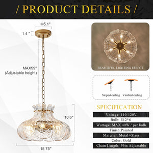 6-light hanging light gold hallway light glass, metal entryway light