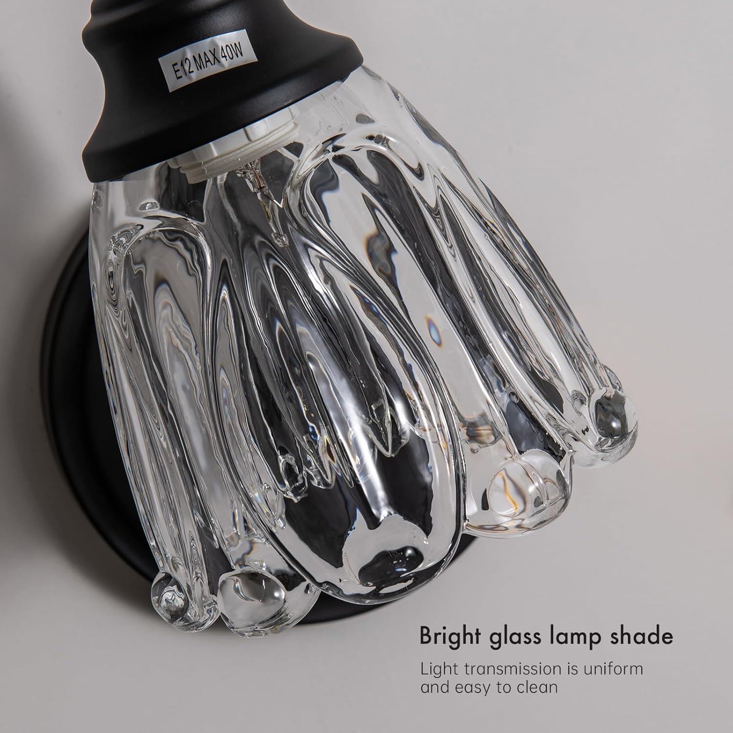 1-light wall light black bathroom light glass porch light