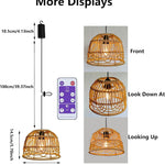 Handmade chandelier light brown pendant light bamboo rattan, polyvinyl chloride patio light