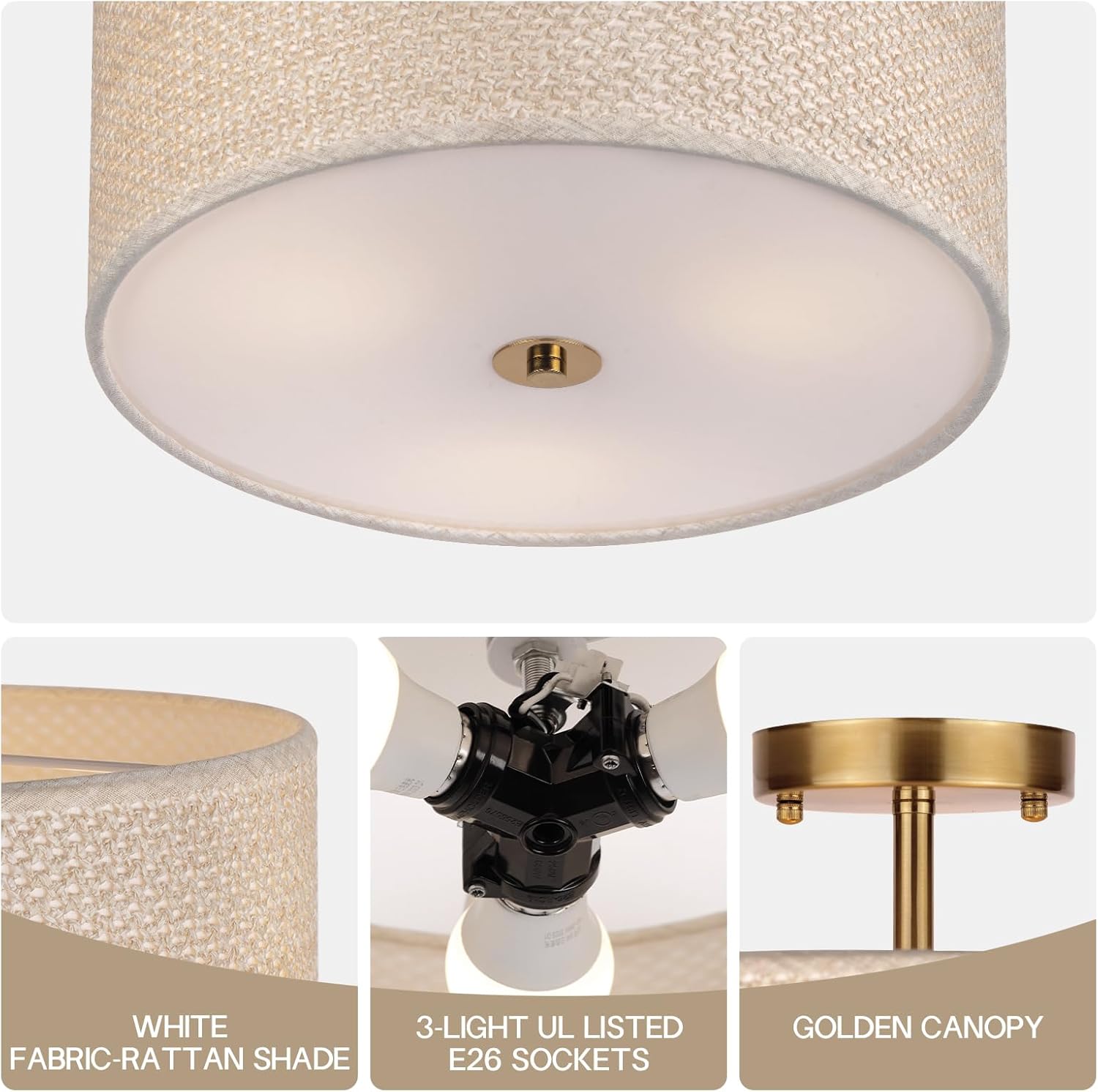 3-light ceiling light deep brown dining light linen bedroom light