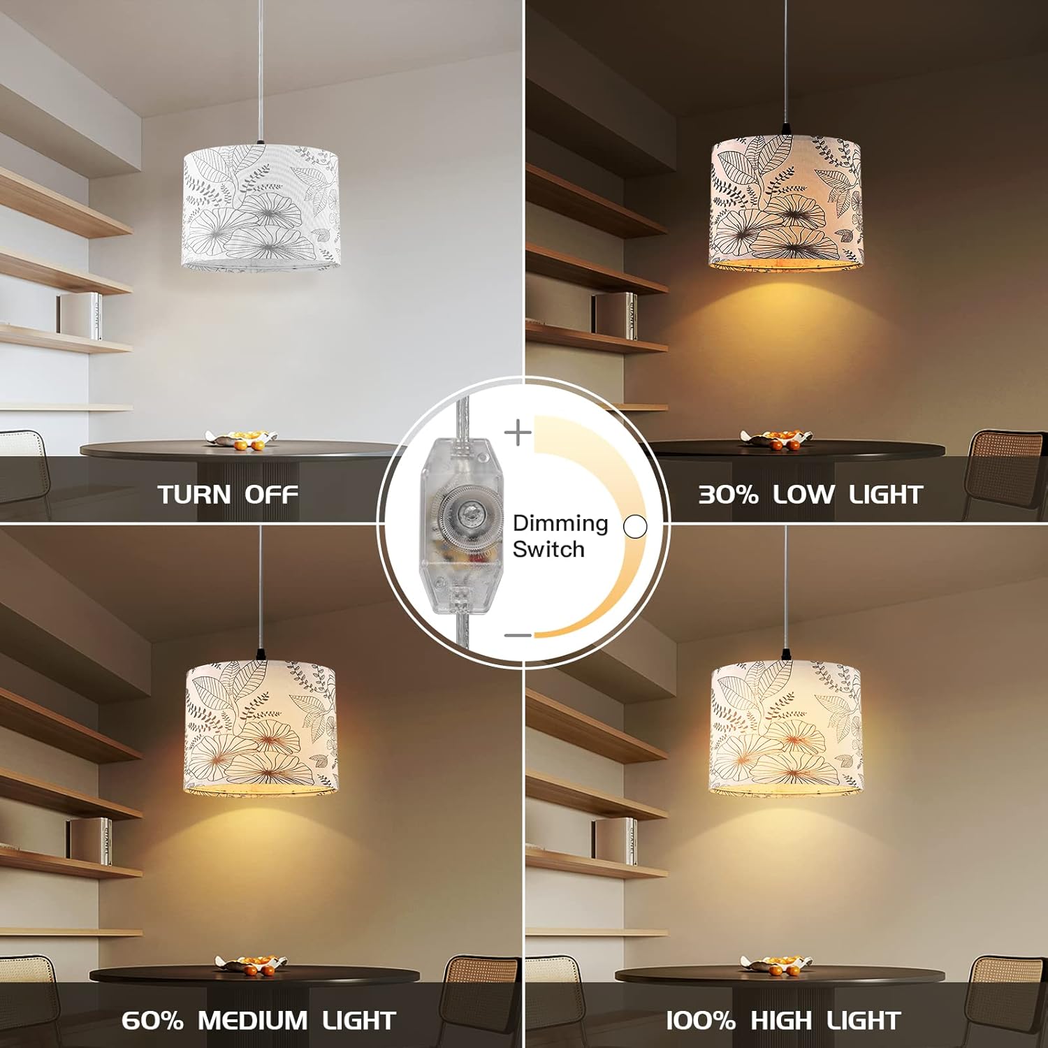15 ft clear cord hanging light flower pendant light linen fabric kitchen island light