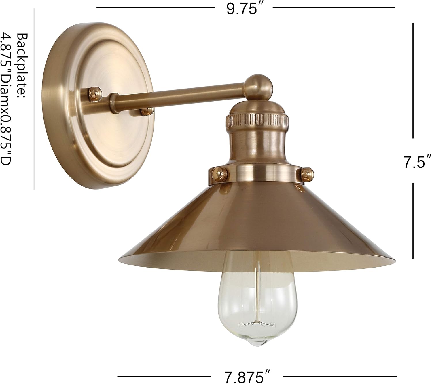 1-light vanity light brass gold hallway light metal bathroom light