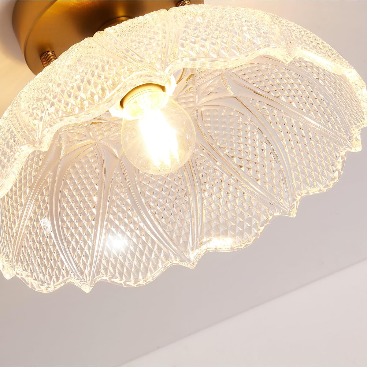 Vintage  entryway light gold ceiling light glass fixture light