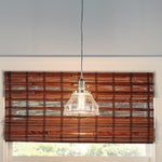 Pendant light brushed nickle mini bell light alloy steel, glass seeded light