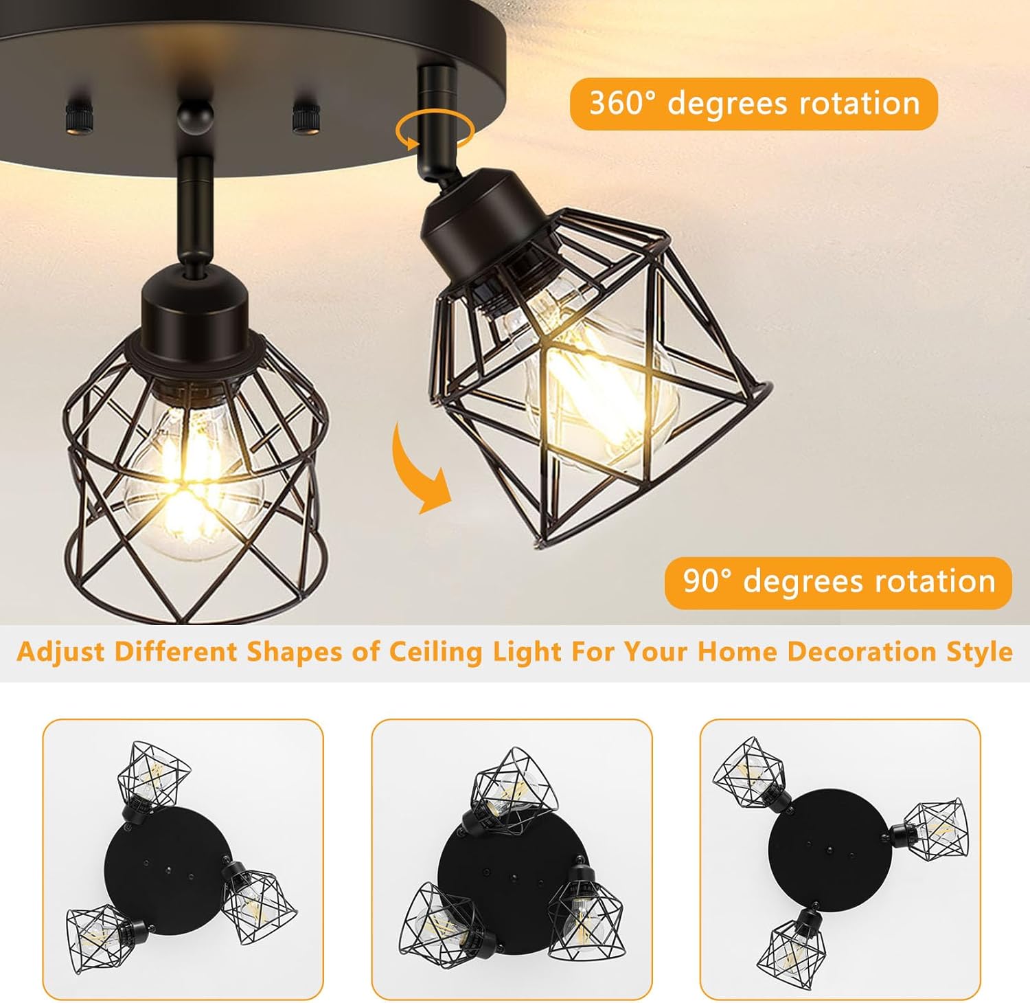 3-light kitchen light black ceiling light metal hallway light