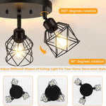 3-light kitchen light black ceiling light metal hallway light