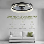 LED ceiling fans with lights black bedroom light iron flush mount ceiling fan