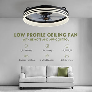 LED ceiling fans with lights black bedroom light iron flush mount ceiling fan
