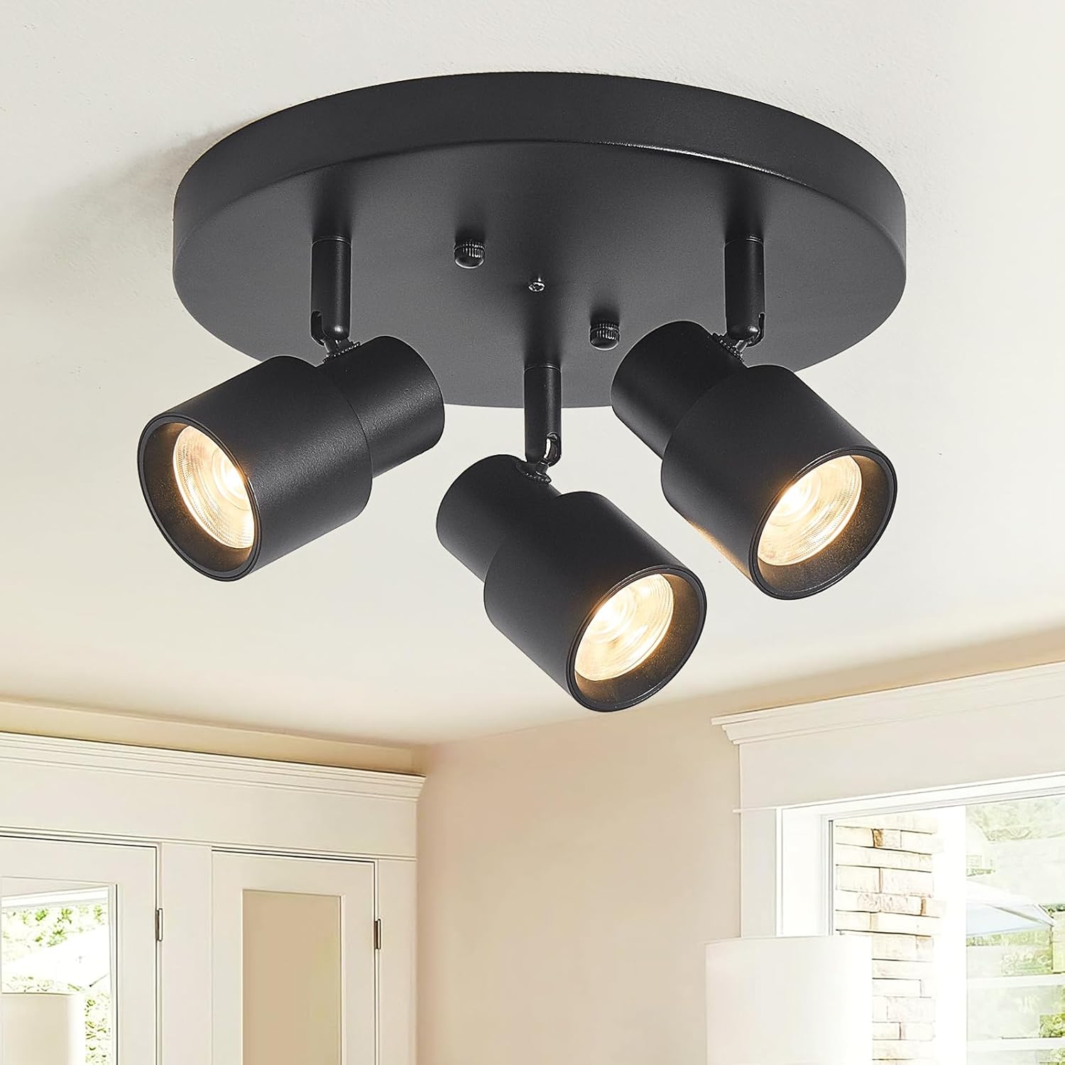 3-light track light black spotlight aluminum ceiling light