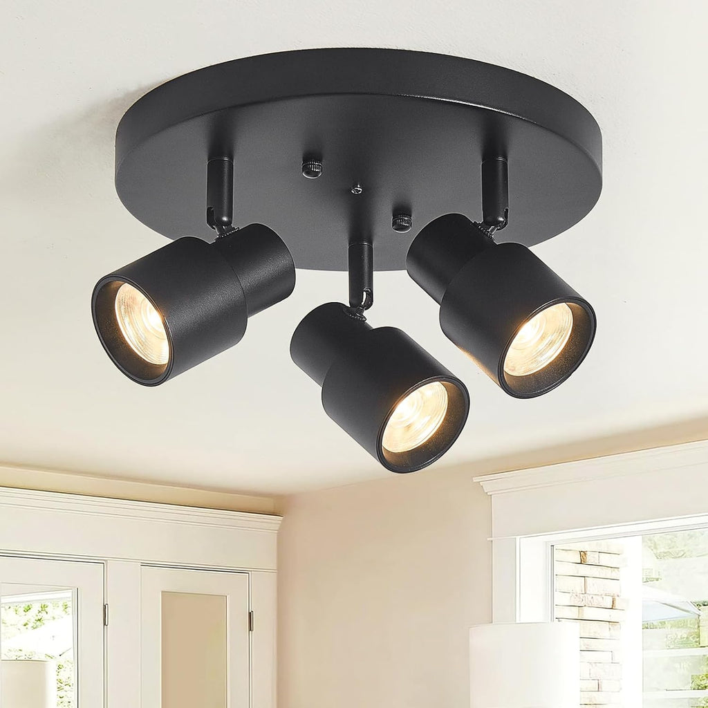 3-light track light black spotlight aluminum ceiling light
