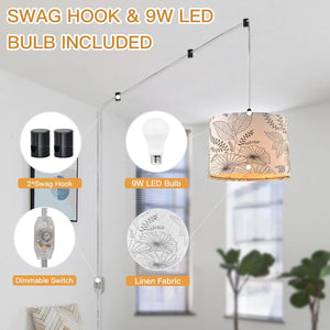 15 ft clear cord hanging light flower pendant light linen fabric kitchen island light