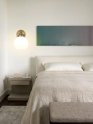 Modern mounted light antique brass vanity light glass, metal wall light