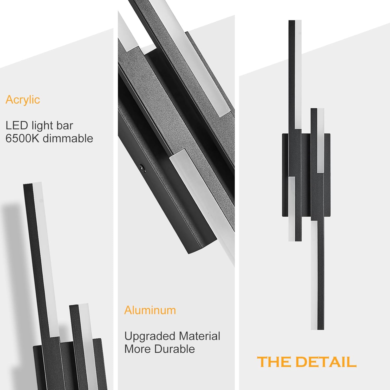 Led vanity light black fixtures light iron, acrylic wall light