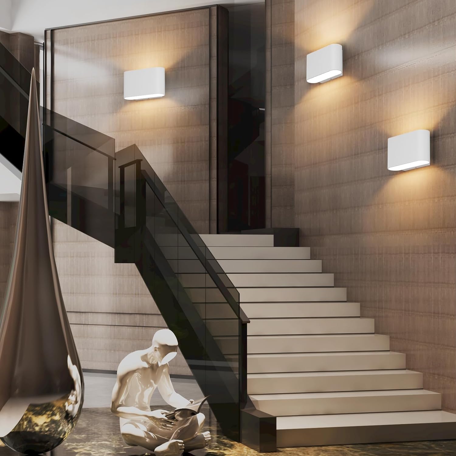 Set of 2 wall light white mount light aluminum corridor light