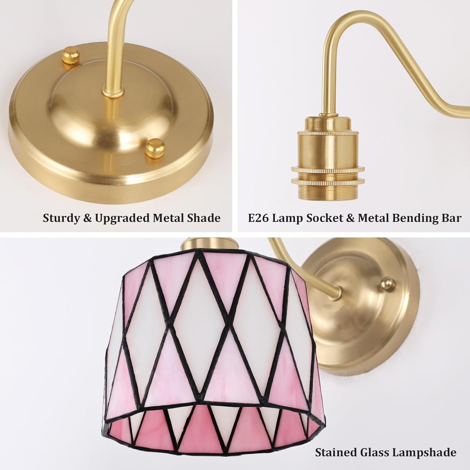 Set of 2 hallway light pink wall light glass kitchen light