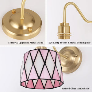 Set of 2 hallway light pink wall light glass kitchen light