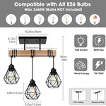 3-lights hallway light black pendant light wood, metal kitchen light