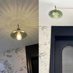 14.76ft long cord dinning room light green plug-in light glass pendant light