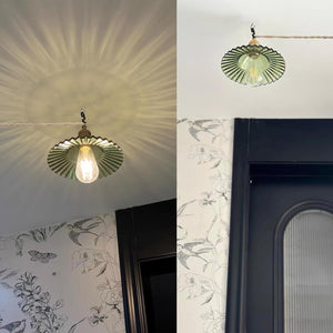 14.76ft long cord dinning room light green plug-in light glass pendant light