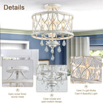 3-light chandelier light white ceiling lamp metal, crystal corridor light