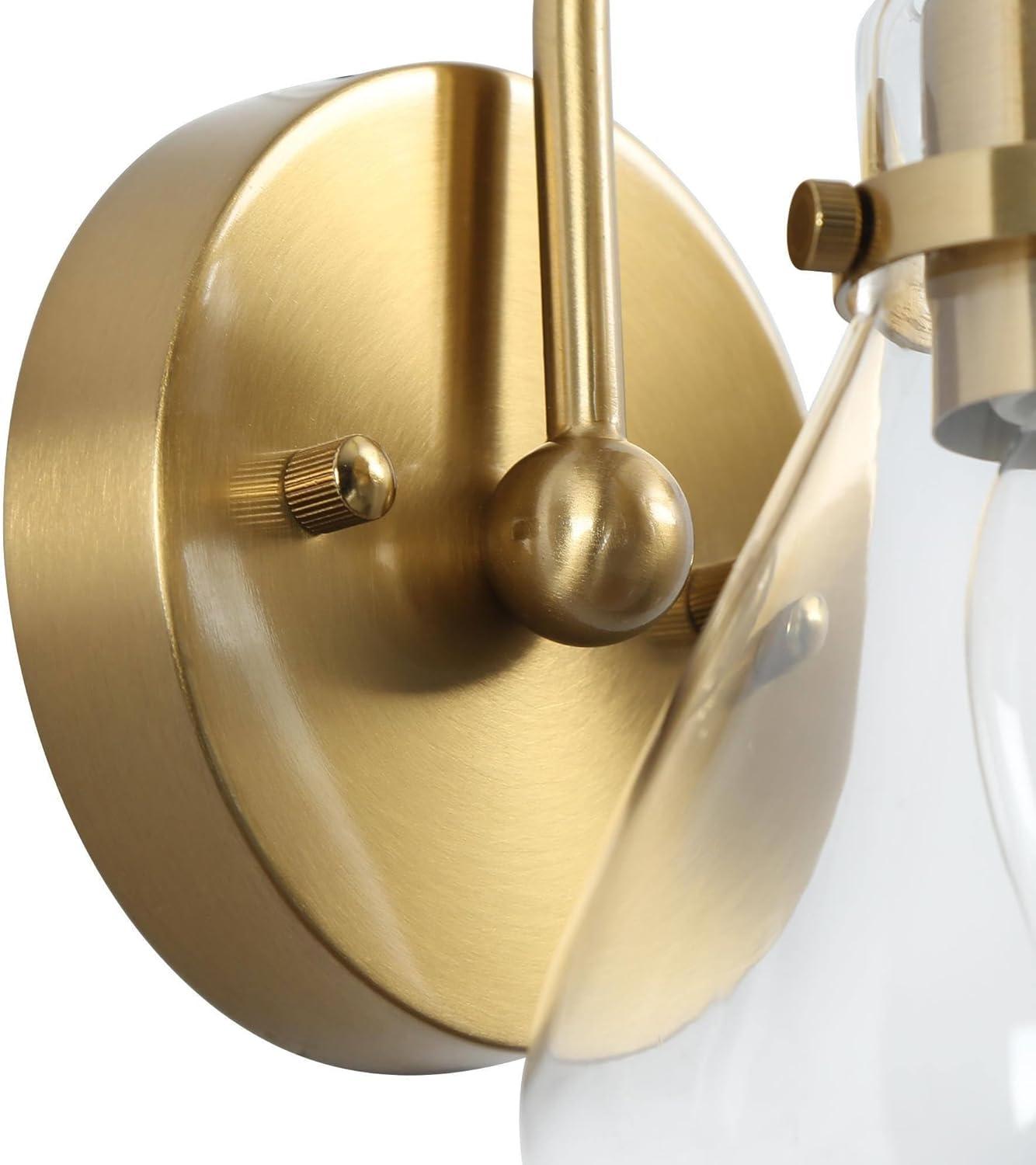 1-light mounted light brass wall light glass, metal  fixture light