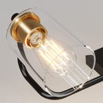 2 lights vanity light black fixtures light glass, metal wall light