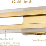 24 Inch Wall Light Gold mounted light Plastic, Metal bathroom light