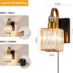 Plug in hallway light gold+black wall light metal bathroom light